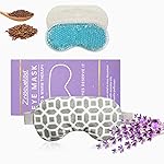 2 in 1 Heated/Ice Eye Mask Moist Heat Eye Mask Lavender & Flaxseed Sinus Pillow Microwavable for Dry Eye,Styes,Sinus Pain,Headache,Migraine,Puffy or Swollen Eyes Irritated and Inflamed Eyelid Bumps