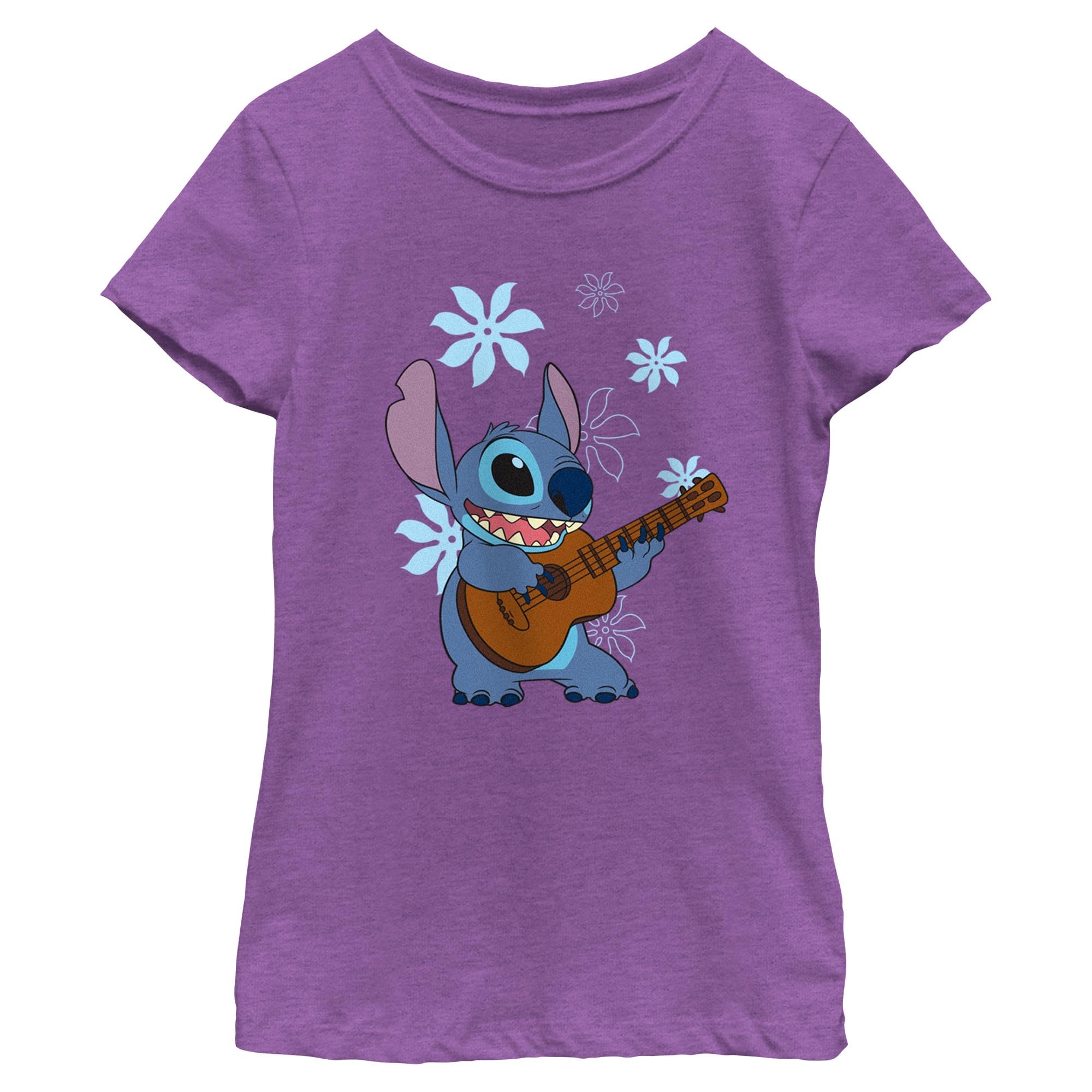 Girl's Lilo &amp; Stitch Floral Ukulele Dance T-Shirt