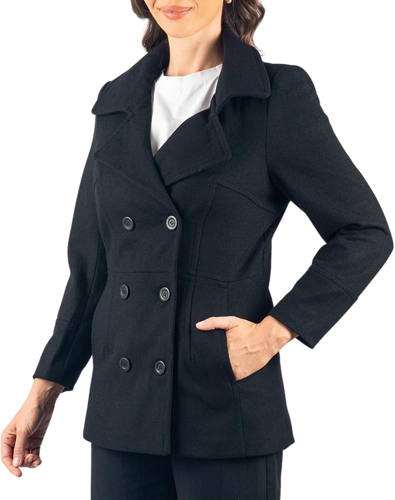 Amazon.com: Alpine Swiss Emma Women's Wool Peacoat – Double