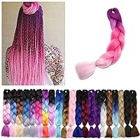 Vista 68 de Benehair 1 paquete de 1 paquete de extensiones de cabello trenzado de 24 pulgadas, extensiones de cabello sintético de alta temperatura, extensiones