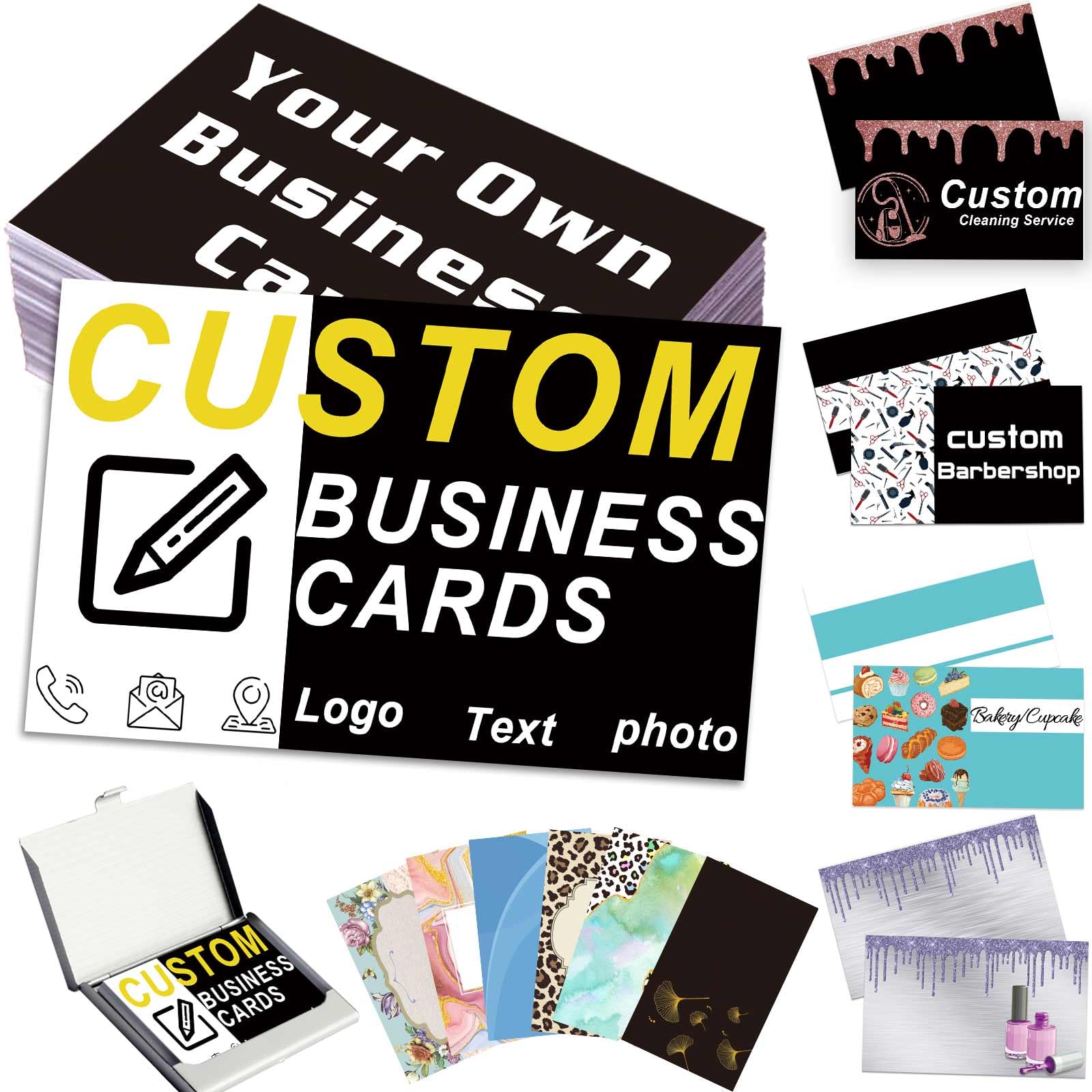 Custom Business Cards with Logo & Photo - Personalised Front & Back - 1000/500/200/100pcs