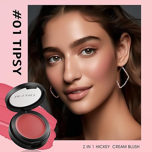 Miniatura 2 de Rubor en crema para piel madura, bálsamo hidratante con masilla, acabado radiante, maquillaje de rubor ligero y mezclable, bálsamo facial vegano y