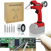 Cordless Soldering Iron for Milwaukee 18V Battery, 30W Soldering Gun 30s Quick Preheat Soldering Iron Kit with 50g 0.04" Solder Wire& 5pcs Solder Tips for Electronics, Circuit Boards, Jewelry Making