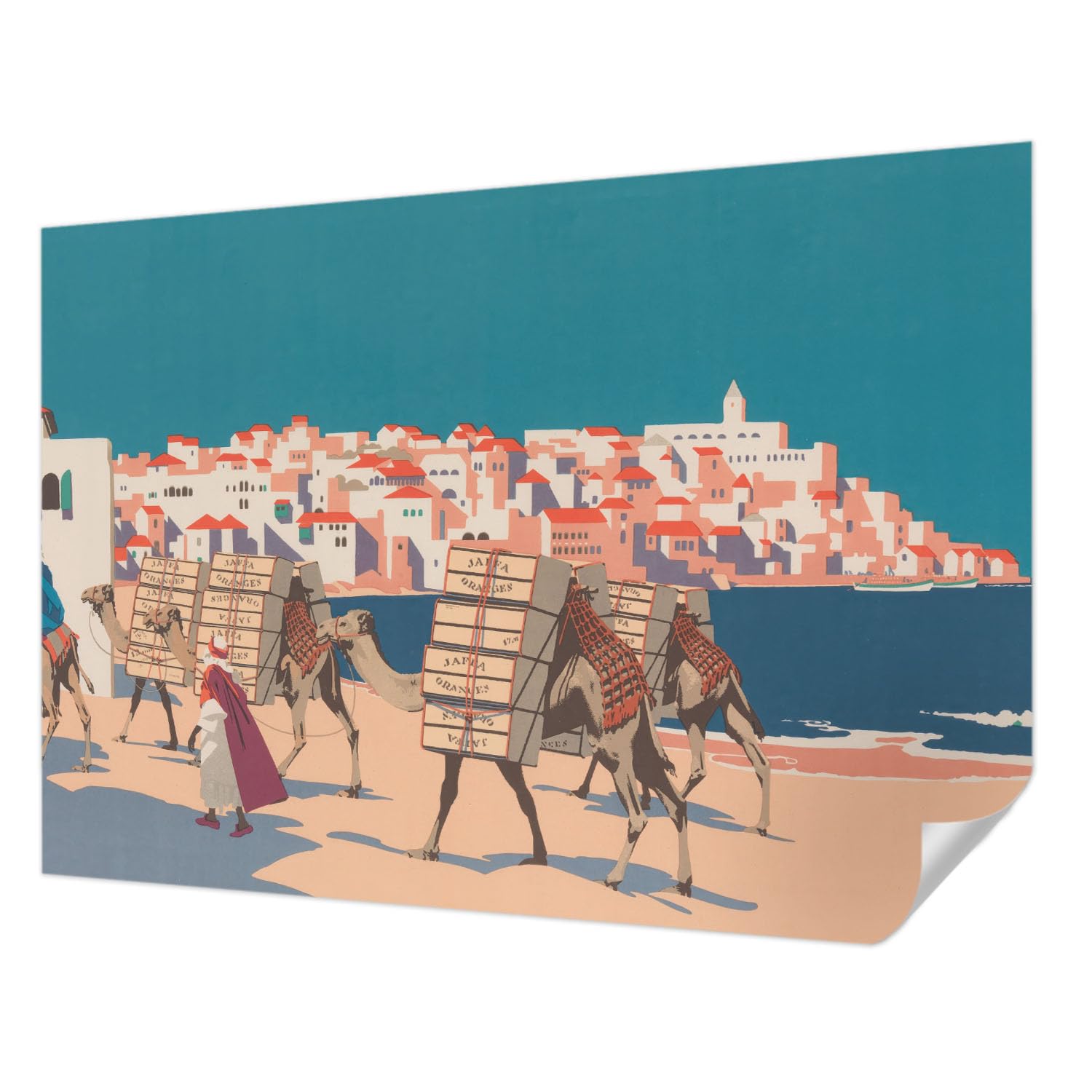 Décor mural adhésif caravane de chameaux 208x146 cm pour salon