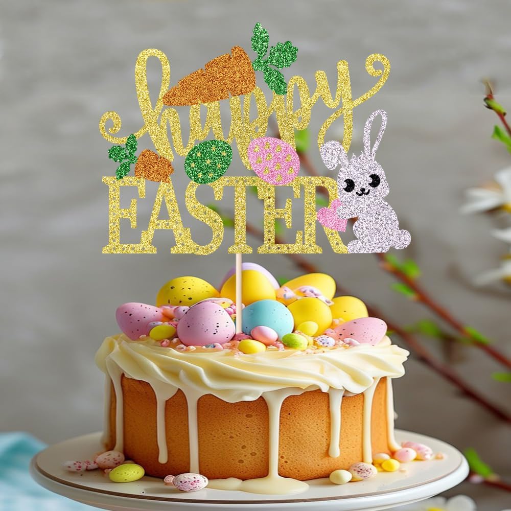 12 Pcs Cross Jesus Easter Cupcake Toppers，He is Risen Cupcake Picks Holy Bible God Bless Cake Decorations，Christianity Theme Baby Shower Kids Birthday Party Cake Decorations Supplies Gold