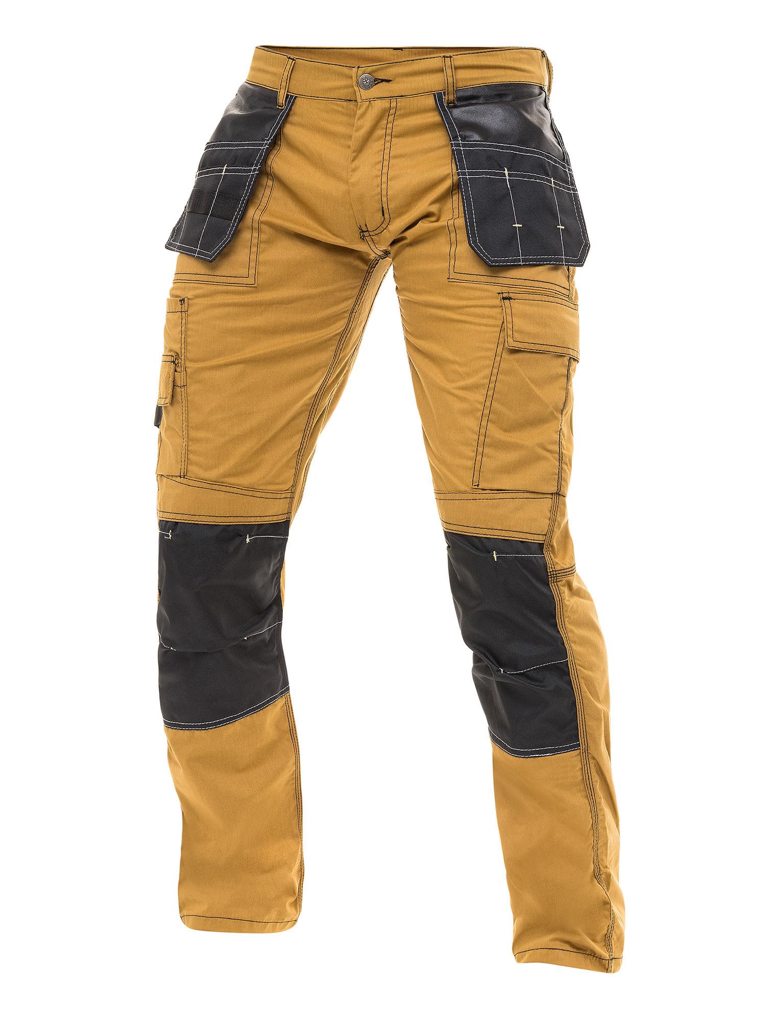 Juicy Trendz Men's Khaki Work Pants – Durable Work Utility & Safety Trousers For With Holster Pockets, Reinforced Cordura Knee Pads, Tactical Cargo Pants For Construction