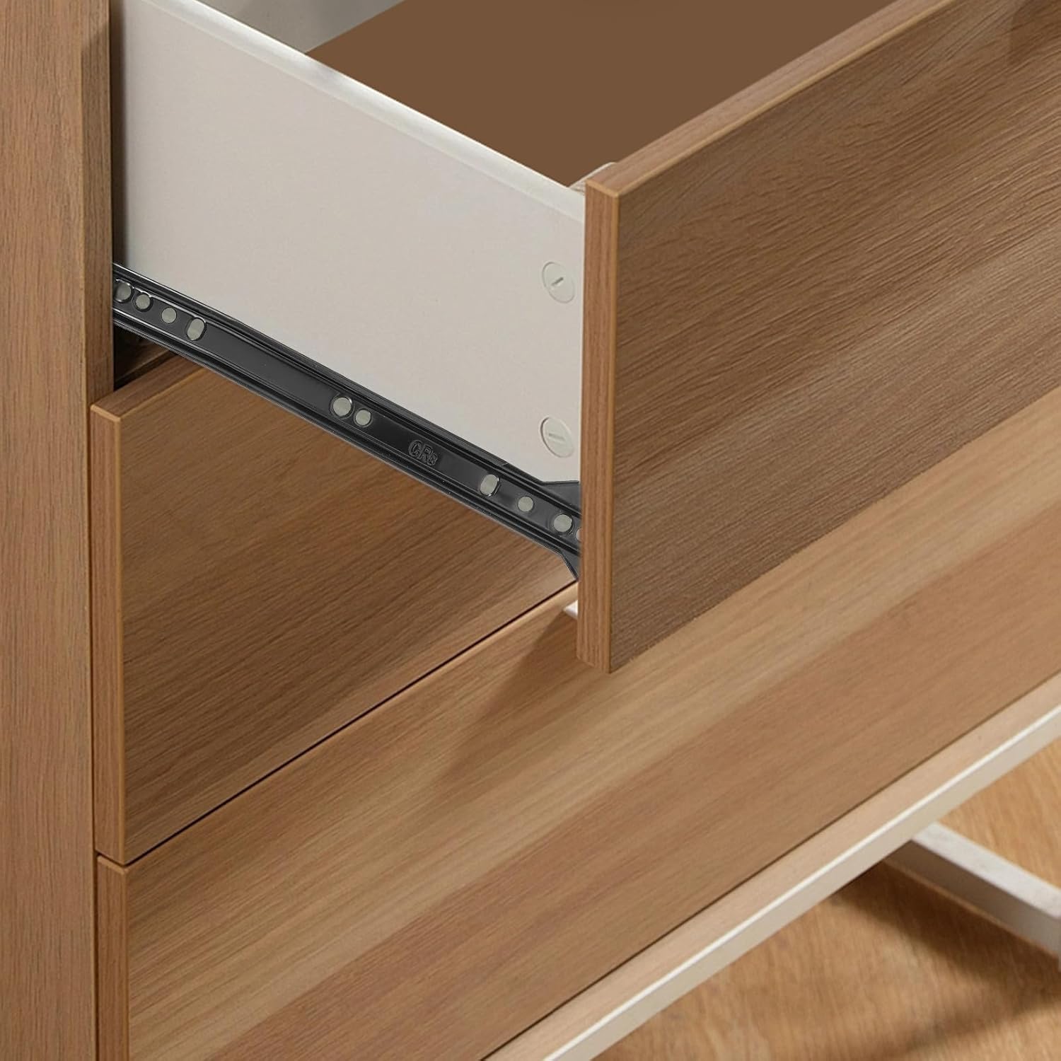 Generic 10-inch Powder Coated Drawer Slides Metal Sliding Tracks with Bottom Mount Cabinet Drawer Glides Hardware for Furniture