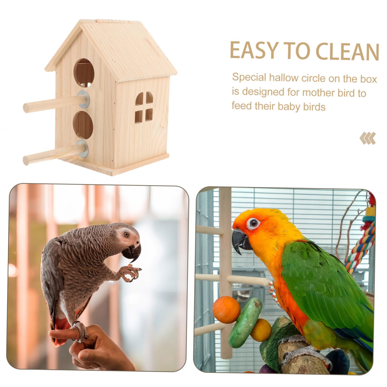 Sosoport Nido per Cocorite e Uccelli Box per Riproduzione e Nidi Habitat Confortevole per Allevamento Uccelli Facile da Installare e Accessori per e