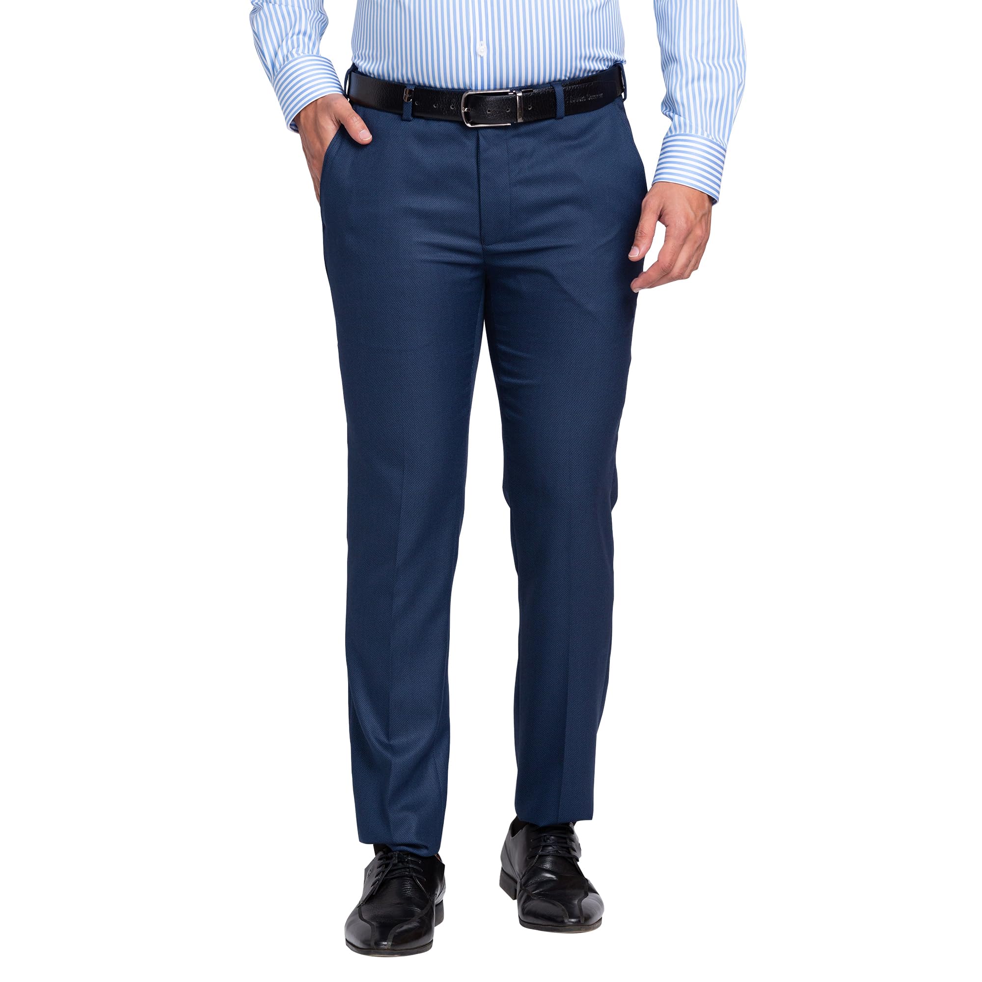 park avenue Men's Mid Rise Structure Pattern Super Slim Fit Polyester Blend Flat Front Formal Trouser-picture-39