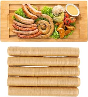 Collagen Snack Sausage Casings 5PCS Clear Smoked Collagen Casings. Excellent Toughness Edible Dried Sausage Casings Skin for Home Kitchen Homemade Snack Stick