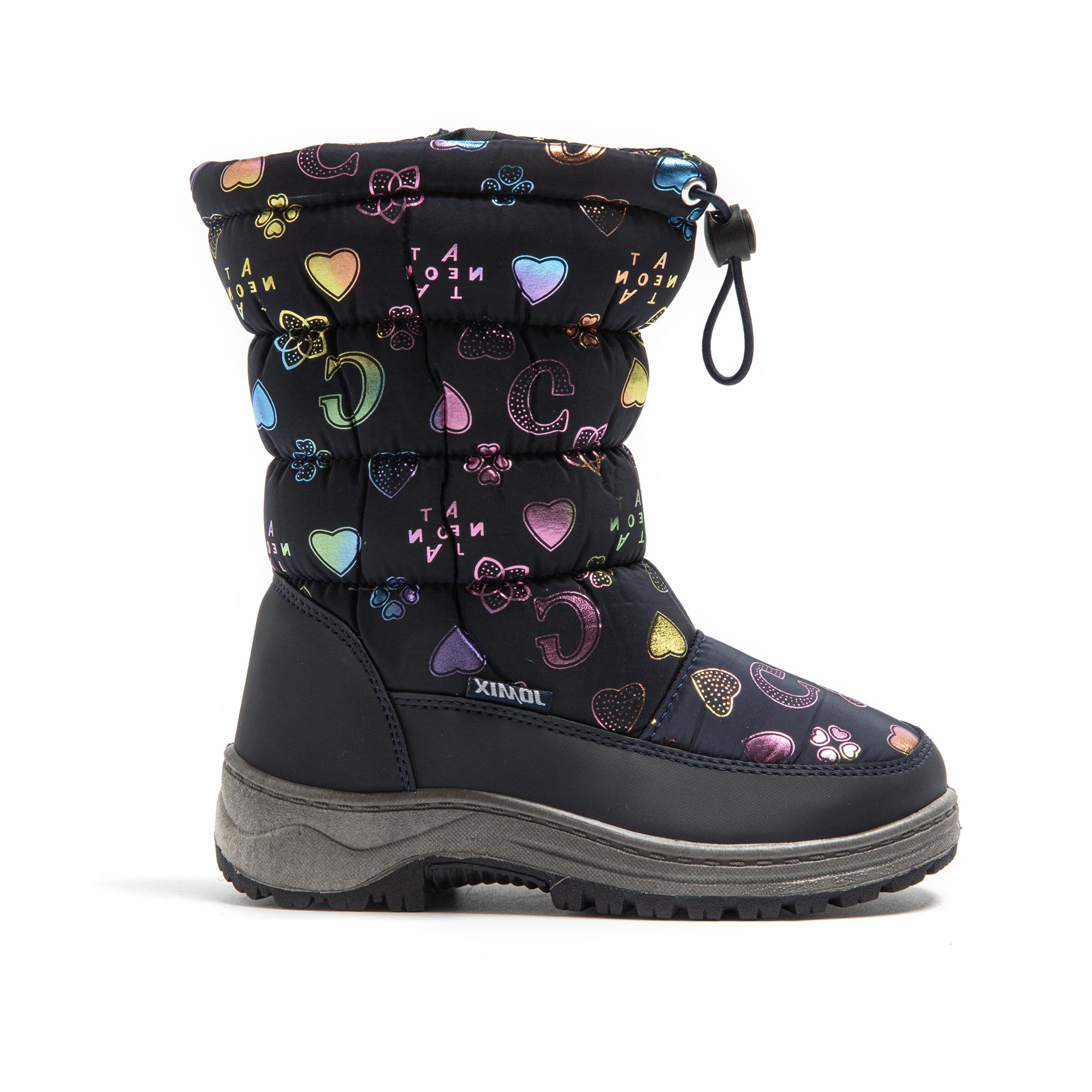 JOMIX Bottes de Neige Enfant Fermeture éclair Bottines Fourrure Fille Garçon Chaussures d'hiver pour Enfants Chaude Antidérapante