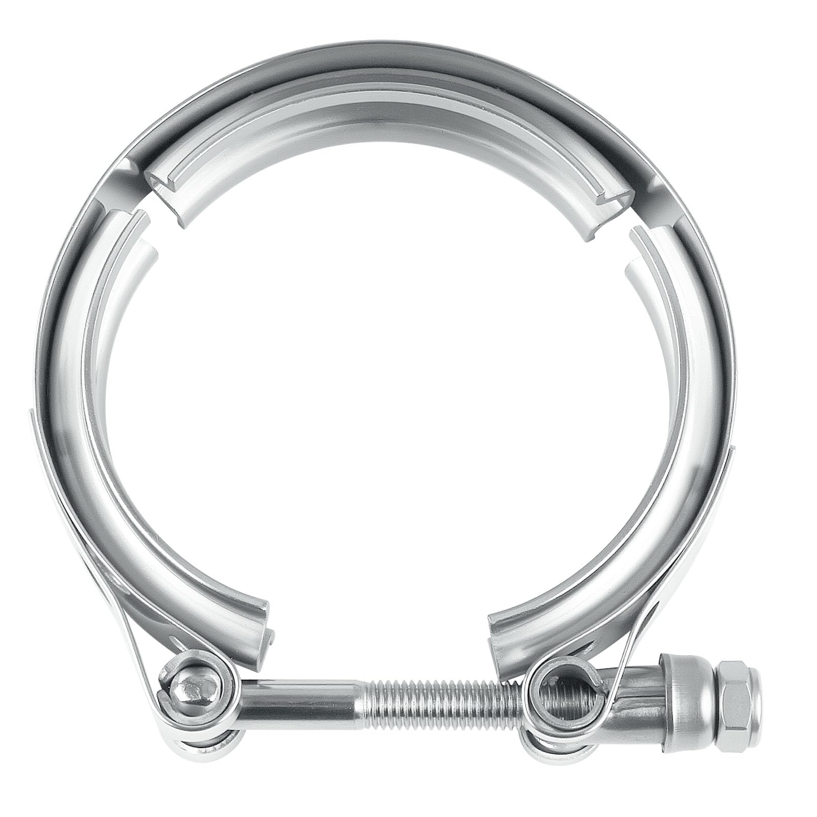 Lot de 1 collier d'échappement à bride en V en acier inoxydable 304 pour turbo, destiné aux tuyaux d'échappement de 2,5 pouces (63,5 mm) (lot 1 sans bride)