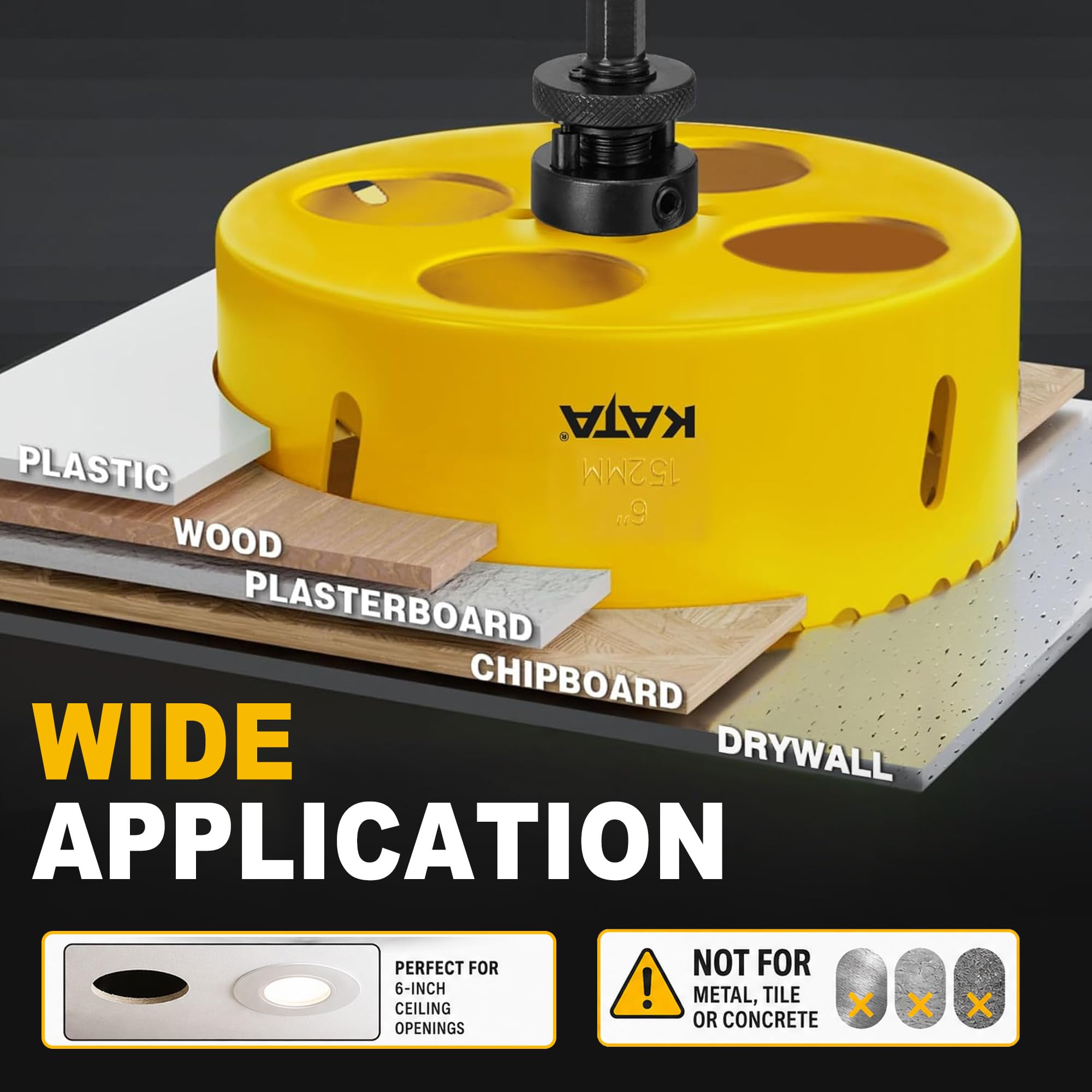 KATA 6" Hole Saw - Recessed Light Installation -5
