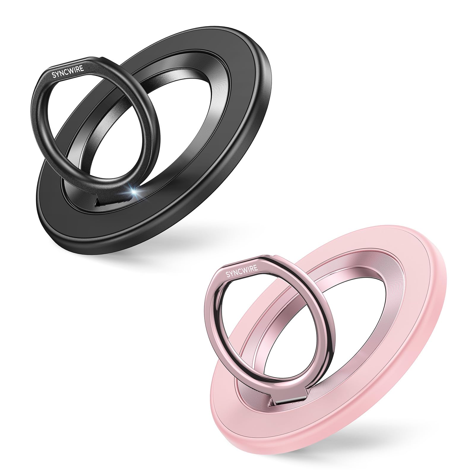 SYNCWIRE Supporto ad Anello Magnetico Cellulare per MagSafe [Confezione da 2] Rotazione a 360° Supporto Magnetico Bifacciale Compatibile con iPhone, Android, etc Accessori MagSafe