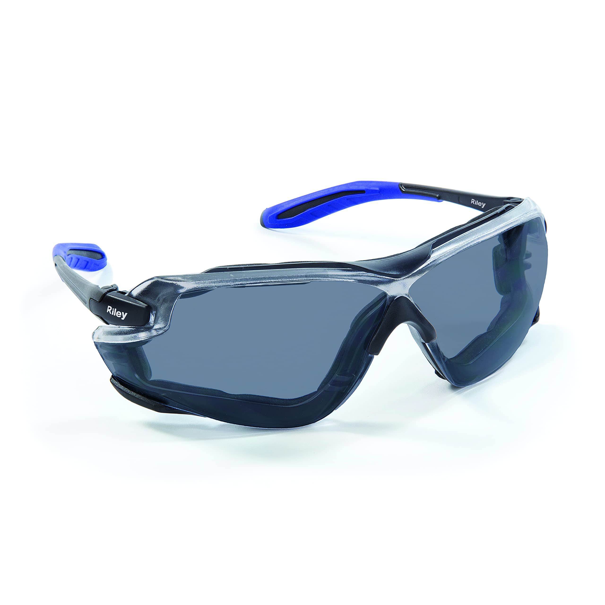 Riley Quadro Protective Safety Glasses for Work – Lightweight Sports Style UV Resistant Clear Safety Goggles with Panoramic Lens