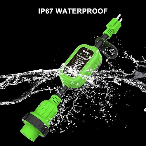 Miniatura 6 de EyGde Adaptador de 30 amperios a 15 amperios 110 RV con protector de sobretensión, adaptador patentado de 15 amperios macho a hembra de 30 amperios