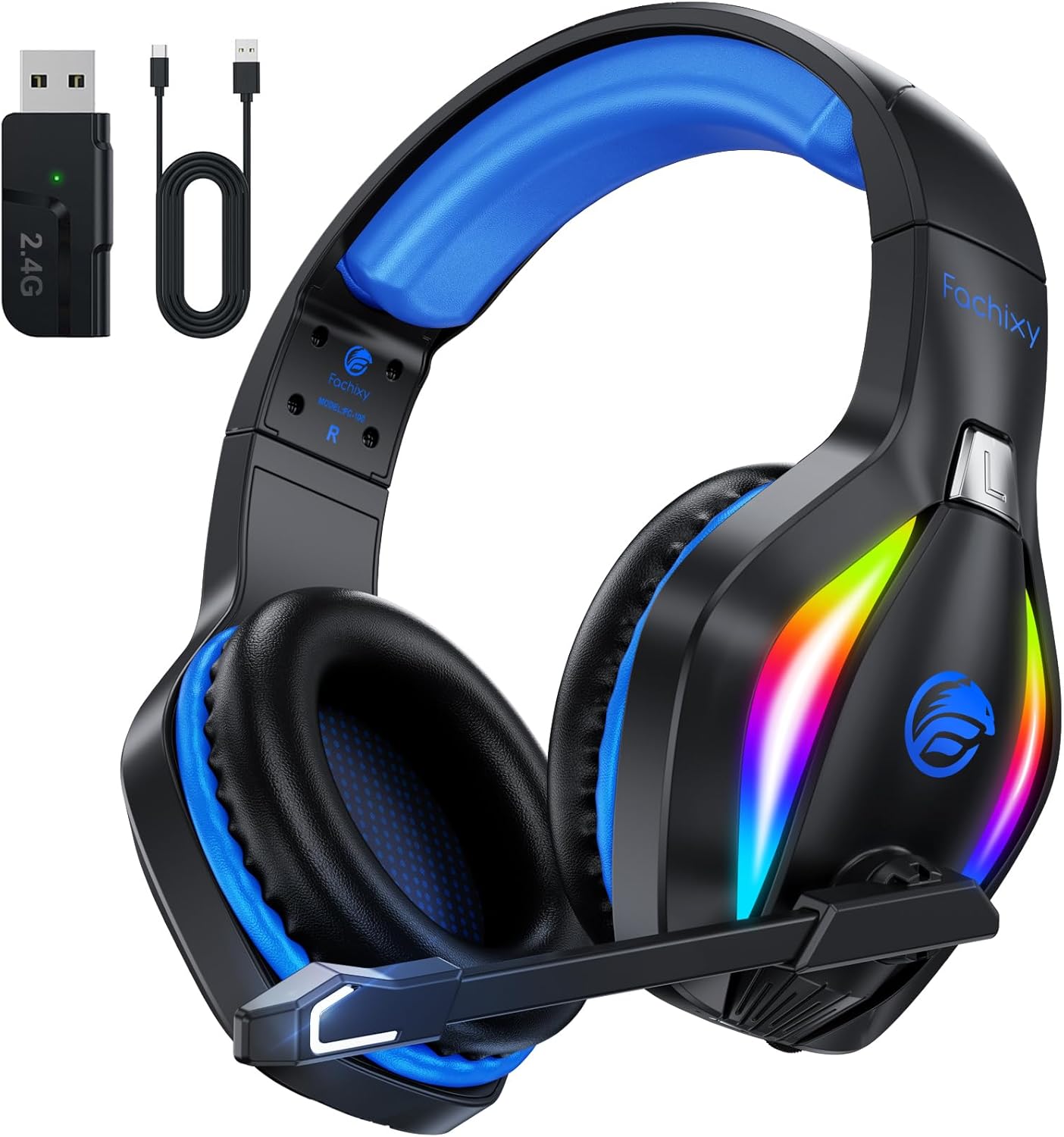 FC-100 Wireless Gaming Headset for PS5, PS4, PC – Gaming Headphones with Lossless Audio & 50Hrs Battery Life – Gamer Headset with Microphone for Mac, Laptop, Switch and Mobile
