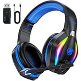 Fachixy FC-100 Wireless Gaming Headset for PS5, PS4, PC - Gaming headphones with Lossless Audio & 50Hrs Battery Life - Gamer Headset with Microphone for Mac, Laptop, Switch and Mobile