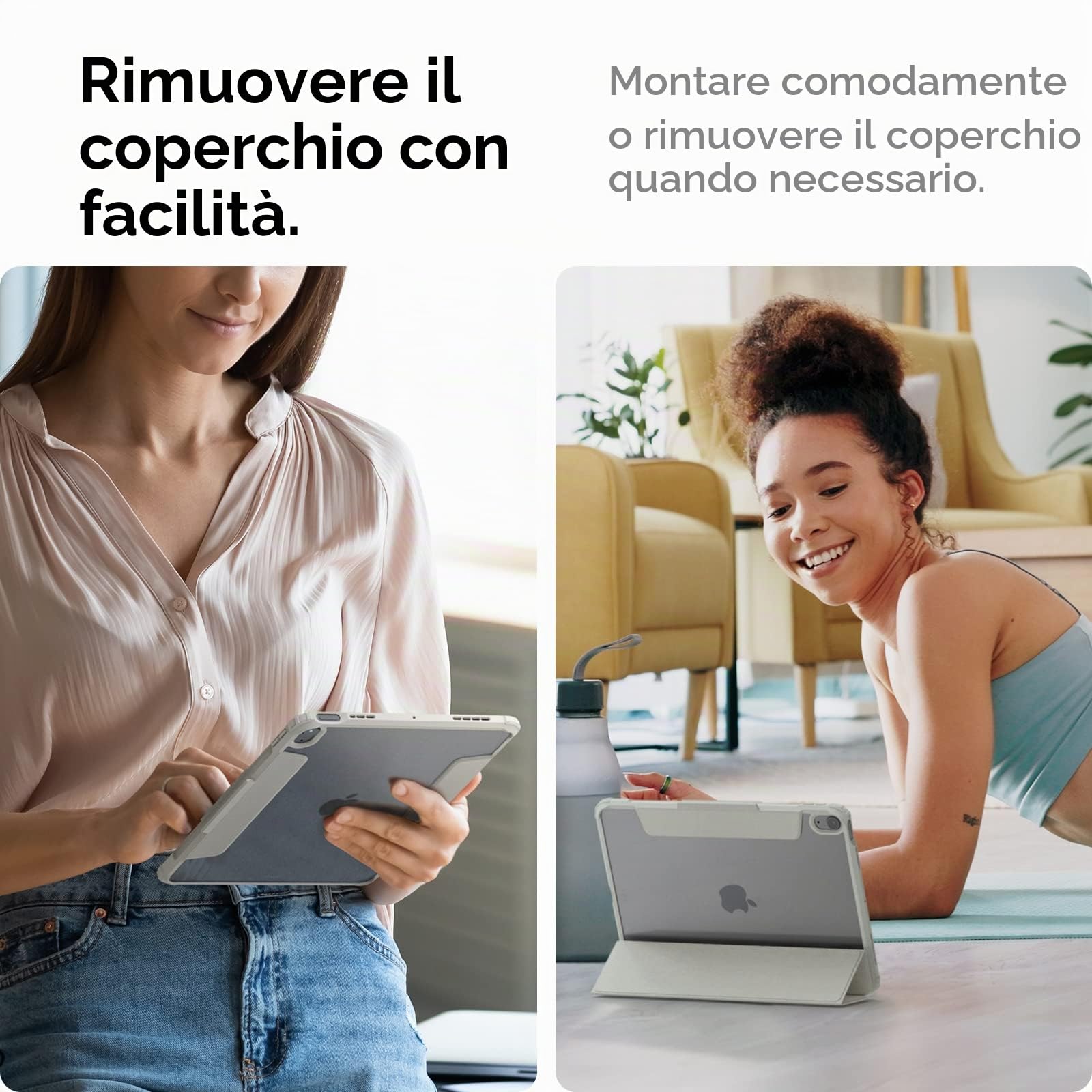Spigen Cover AirSkin Pro Compatibile con iPad Air 11 pollici M4/M3/M2 (2026/2025/2024) 8/7/6 Generazione, Custodia per iPad Air 10.9 pollici 5/4 Generazione (2022/2020) - Grigio
