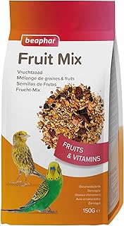 BEAPHAR – Mélange de graines et de Fruits pour Oiseau – Aliment complémentaire pour Toutes espèces d’Oiseaux – Très appètent – Contient des Fruits, céréales, graines et des vitamines – 150g