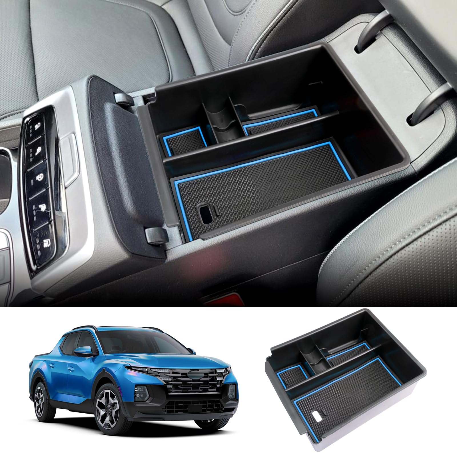 ZCLINKO Center Console Organizer for 2022 2023 2024 2025 2026 Hyundai Santa Cruz Accessories Armrest Storage Box Tray Organizer Insert Tray 2025 2026