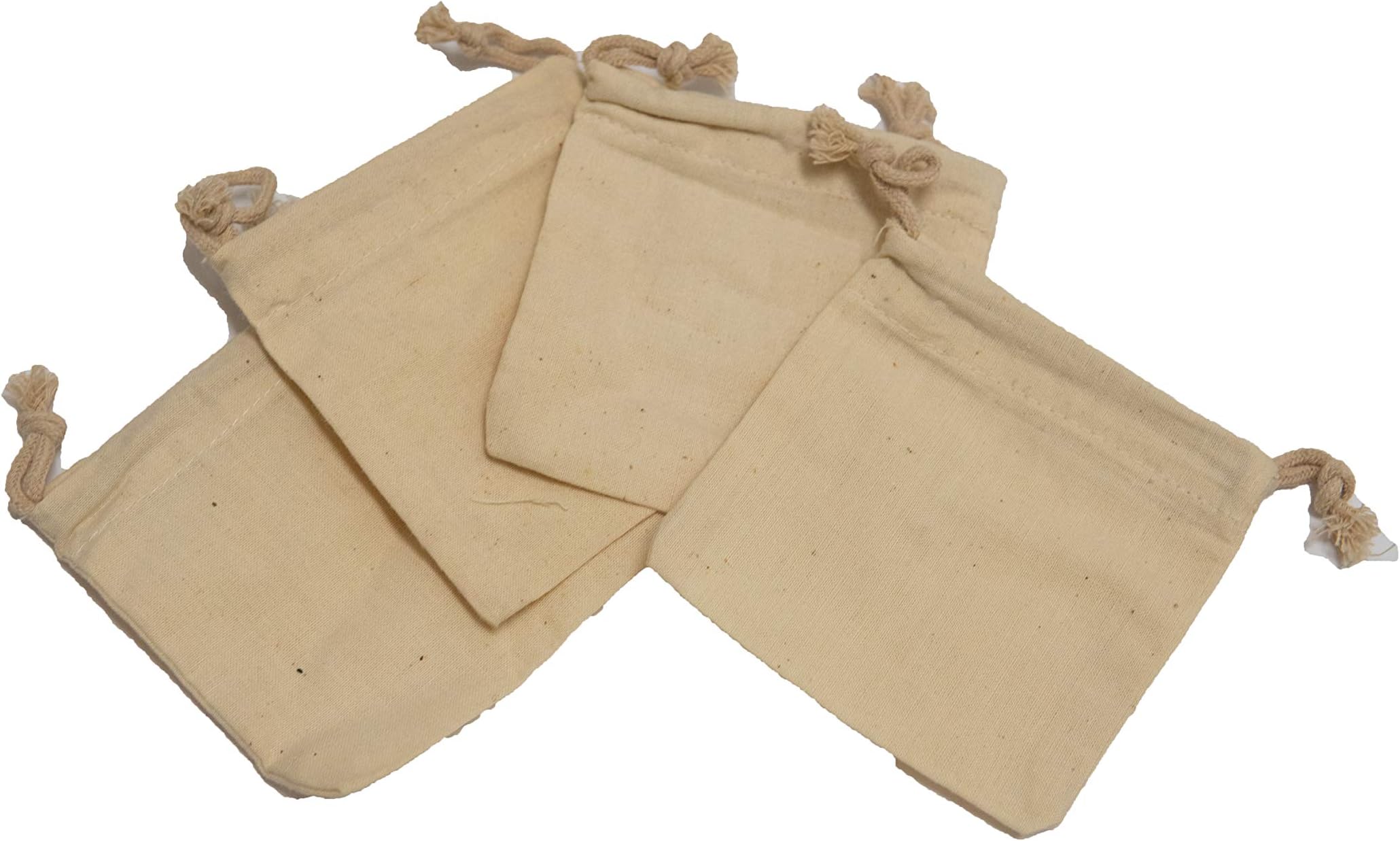 Four Cotton Bags for Greenwill Soapberry/Soap Nuts Size: 4"X4"