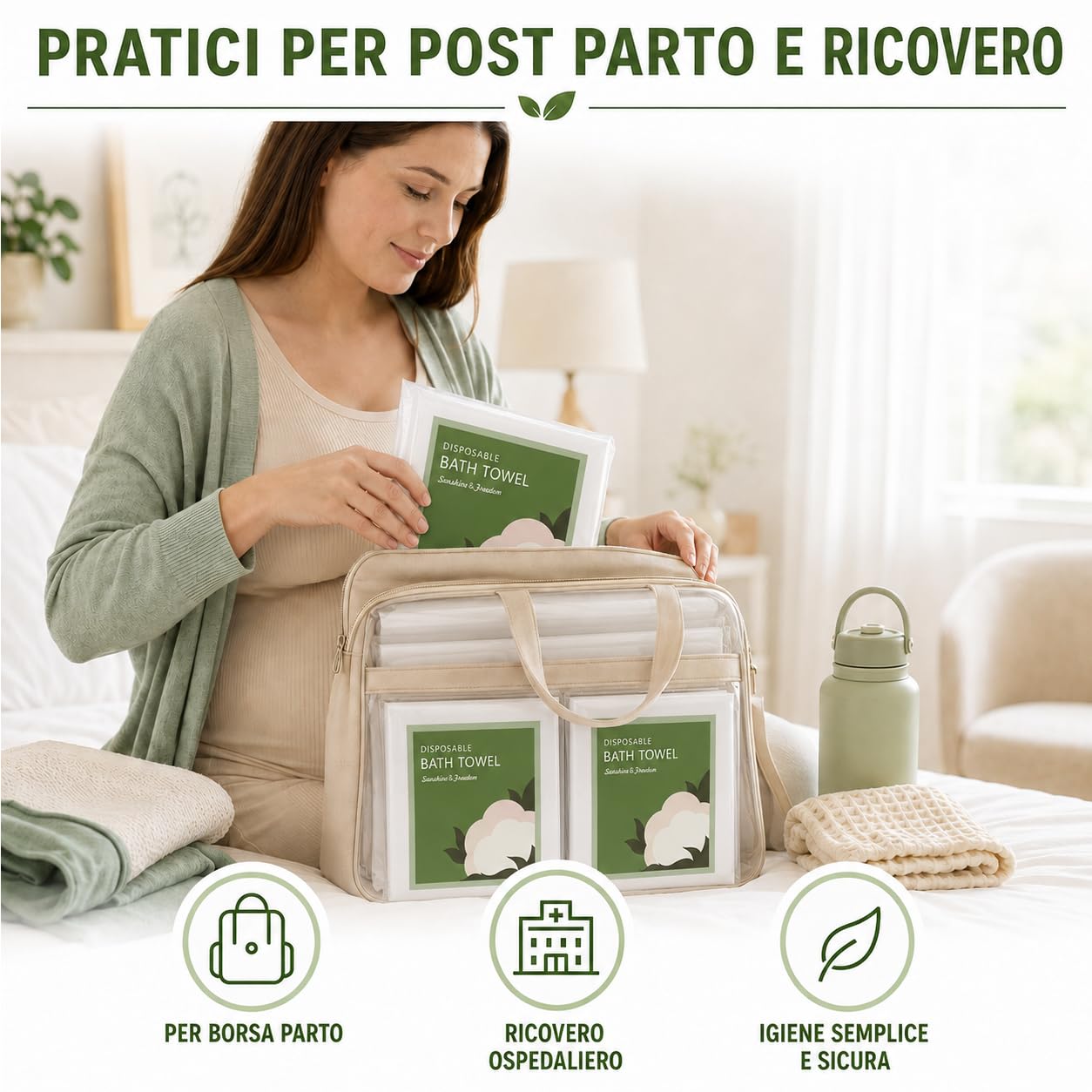 20 Asciugamani Monouso Post Parto 70x100 cm, Confezioni Singole