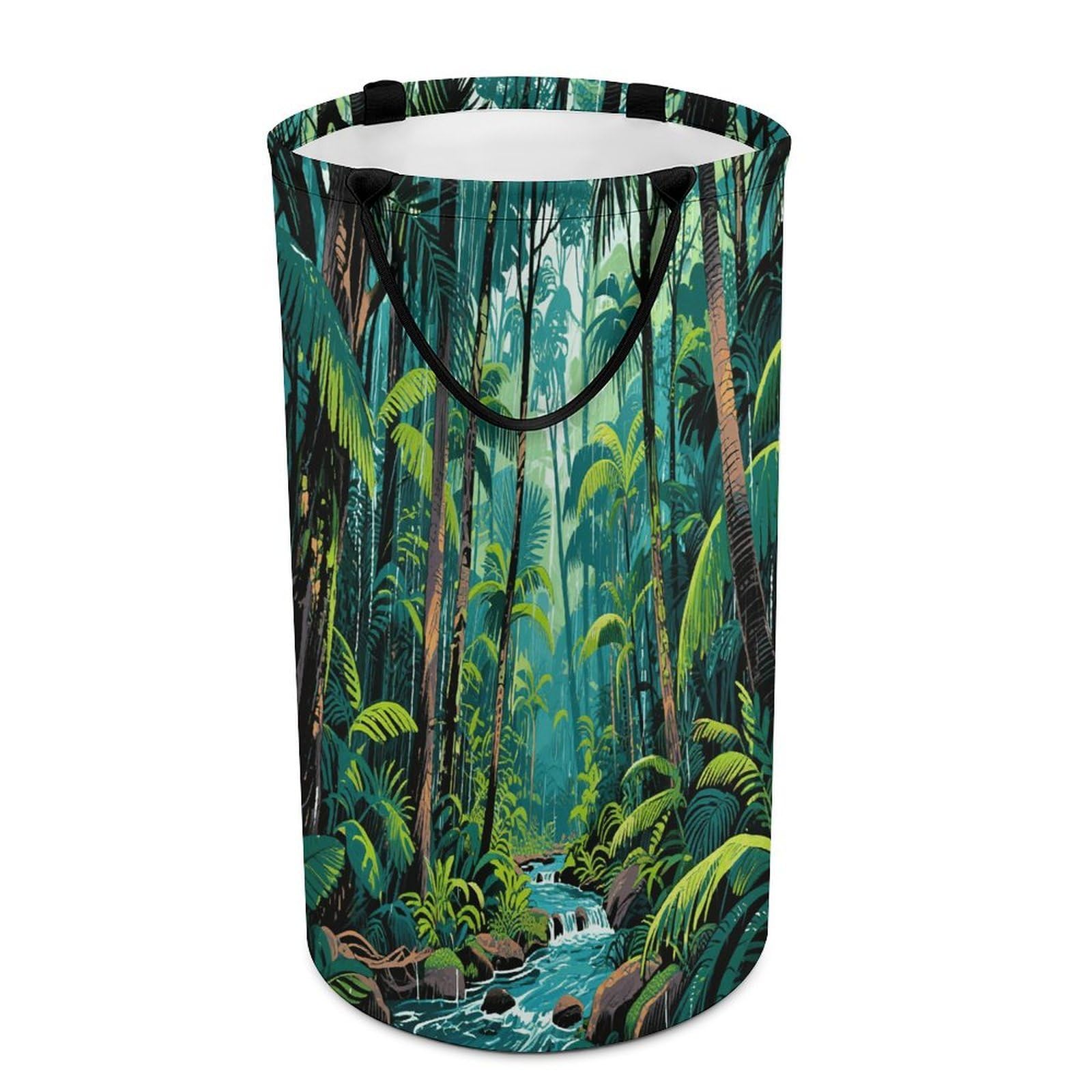 Tropical Rainforest Dirty Clothes Basket Large Capacity Laundry Basket Freestanding Laundrys Hampers Tall Collapsible Clothes Hamper for Blankets Toys