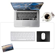 BLESWIN Clear Desk Mat, Transparent Writing Desk Mat, Durable Waterproof Multi-Functional Table Protector with Non-Slip Adhesive, 16.93 x 35.43 Inches, Suitable for Home and Office