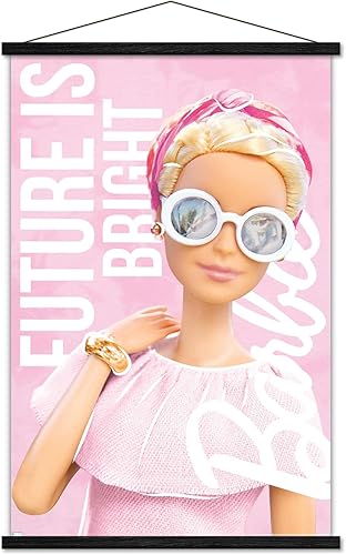 Trends International Mattel Barbie - Póster de pared Future is Bright, 22.37 x 34.00 pulgadas, paquete de impresión premium y colgador negro