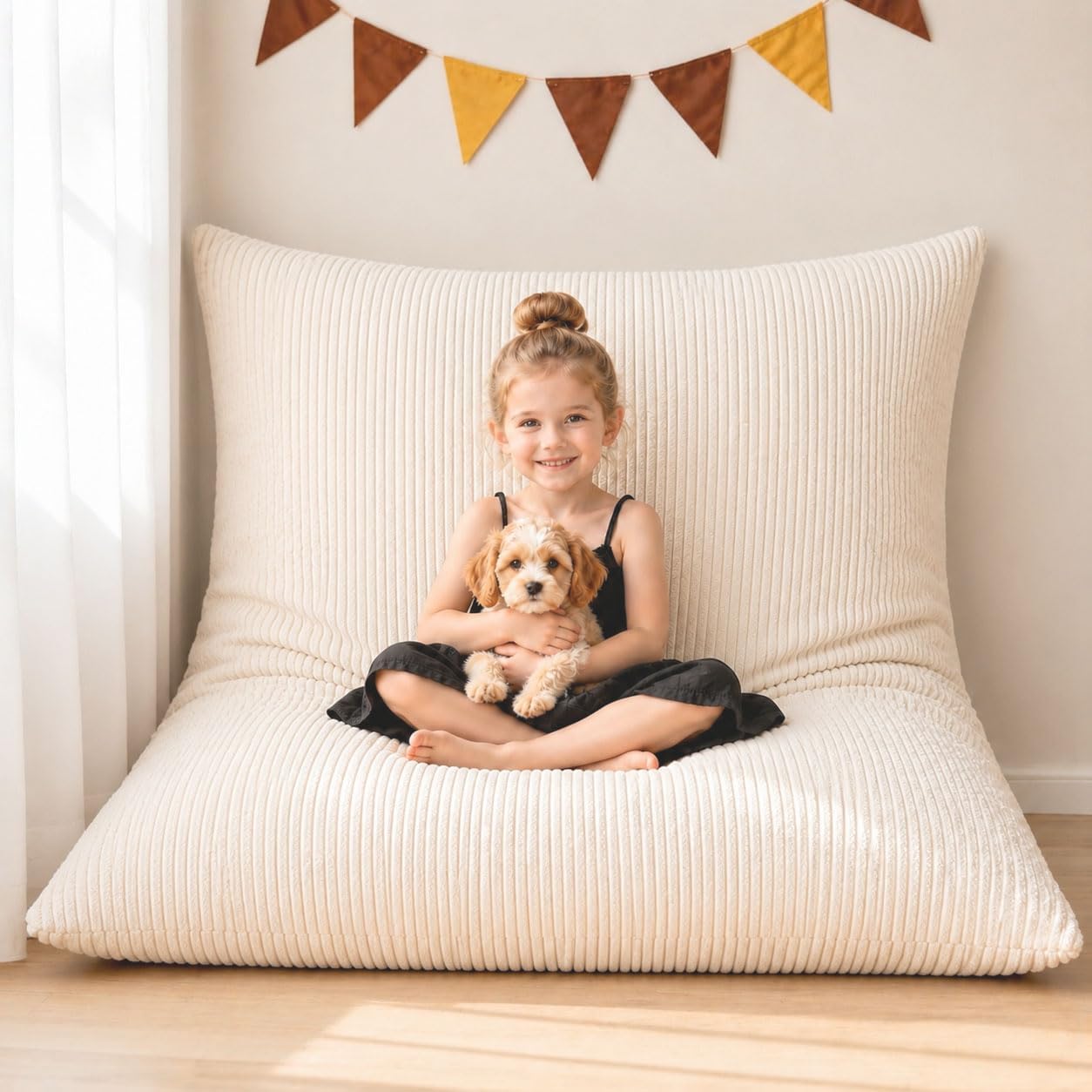 3 in 1 Kids Bean Bag Chair Bed – Foldable Bean Bag to Lounger