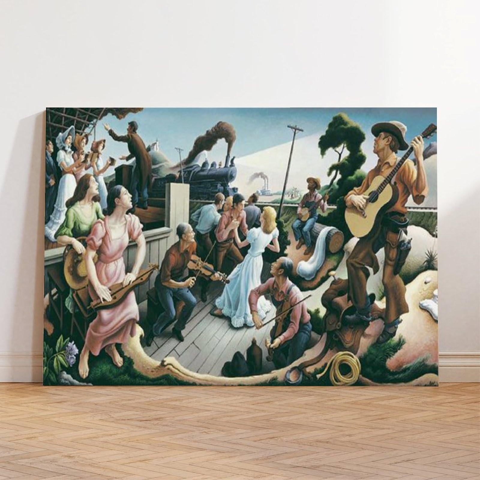 WCYB The Sources of Country Music di Thomas Hart Benton Poster stampe su tela Deco Dipinti Wall Art Unframe 61 cm L x 91,4 cm W