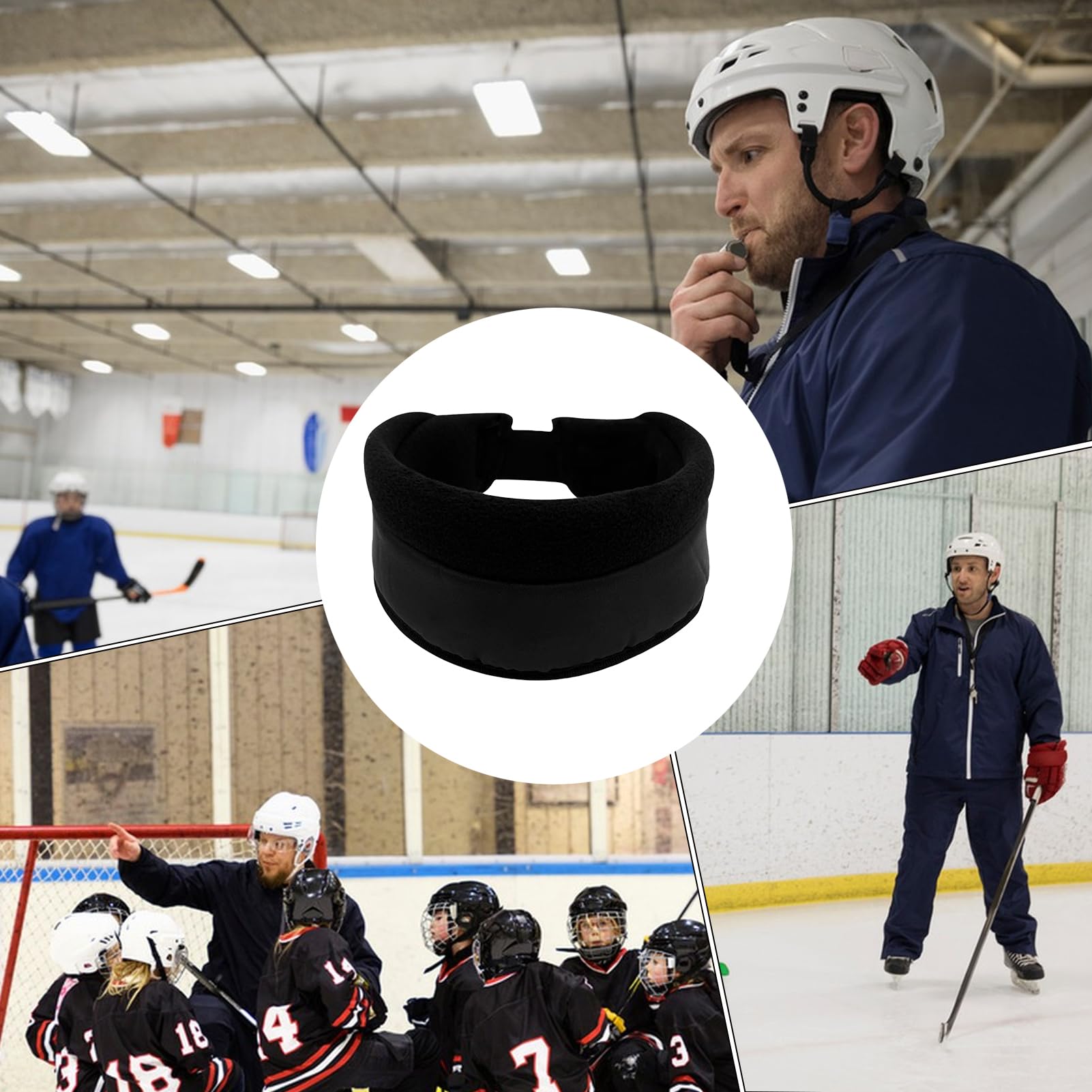 Protector de cuello de hockey juvenil, cuello deportivo resistente a los cortes, equipo de seguridad avanzado ajustable | para jugadores, hombres y mujeres, deportes de invierno y fútbol