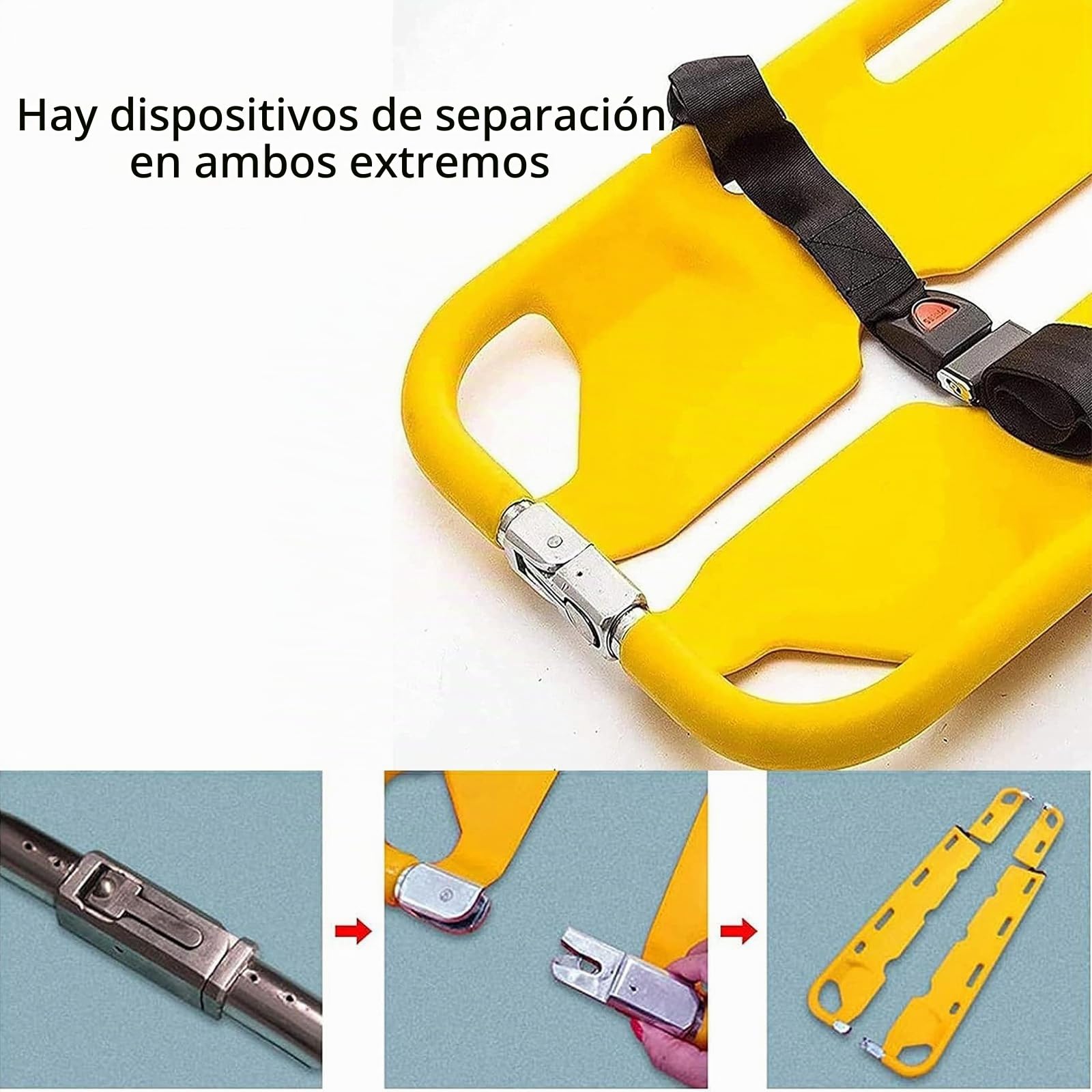 Camilla Móvil Plegable, Tablero EMT, Camilla De Rescate De Piscina, Inmovilización De Camilla, Tablero De La Columna, Longitud Ajustable, con Correas De Seguridad