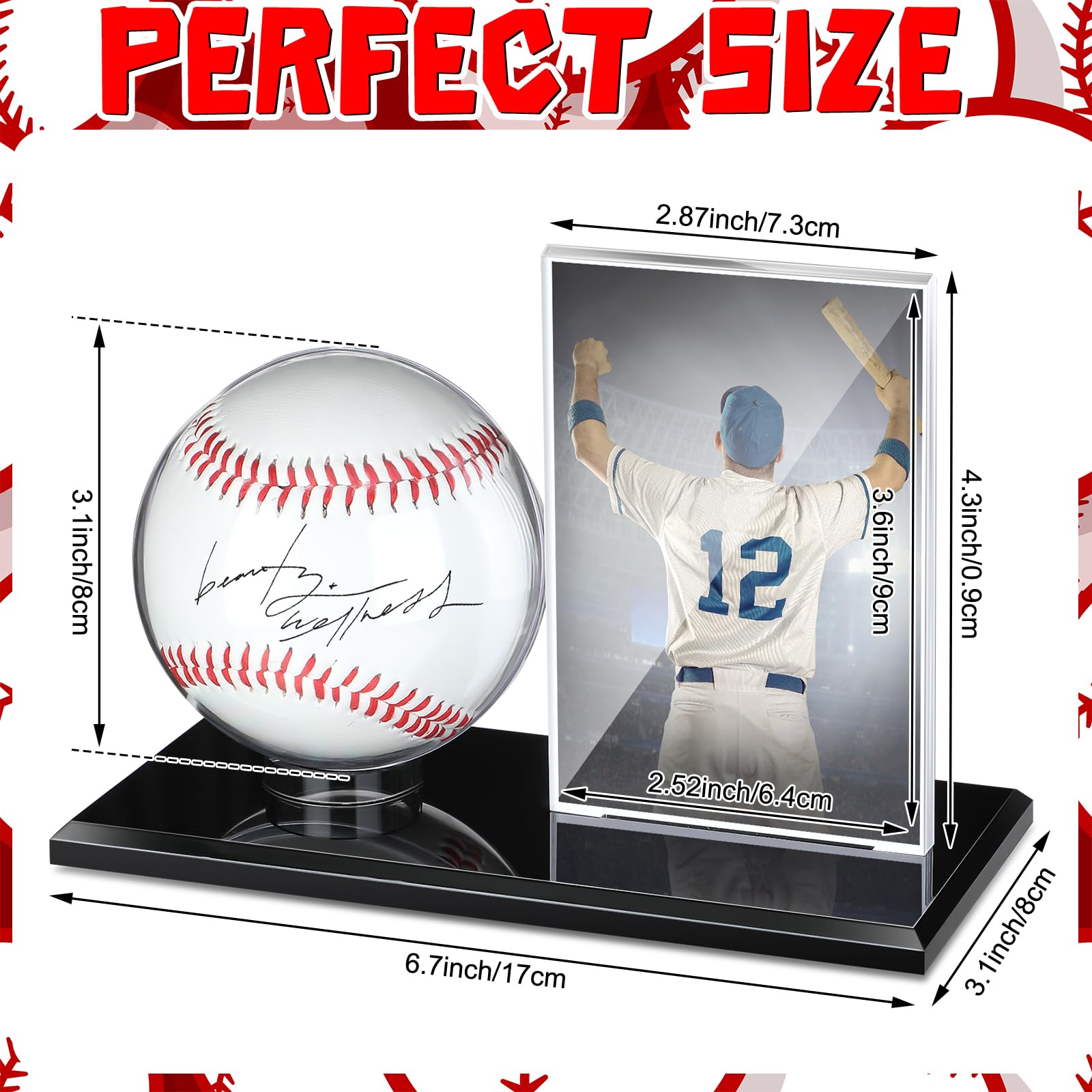 Set De 4 Vitrinas Acrílicas Para Béisbol | Protección UV Y Resistente A Golpes | Medida 8x8x8 Cm | Ideal Para Exhibir Pelotas Firmadas Y Coleccionables