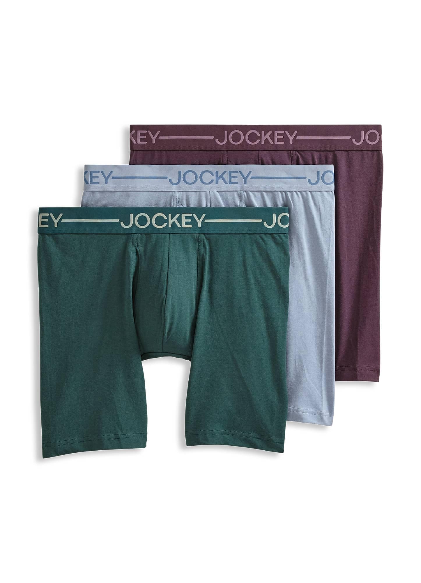 Jockey Men's Underwear Organic Cotton Stretch 6.5" Boxer Brief - 3 Pack