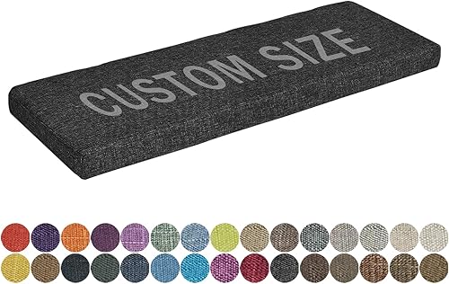 Miniatura 10 de PHUSTJKL Cojín de banco de tamaño personalizado, 30 colores, cojín de asiento de ventana de bahía de espuma gruesa para tapicería de 1.18