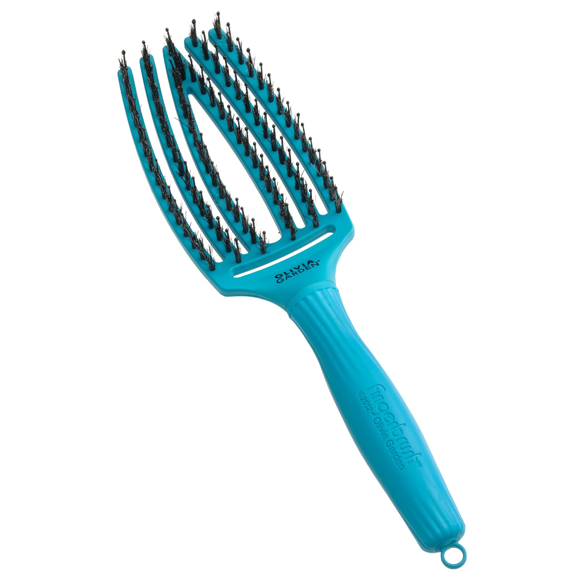 Olivia Garden FingerBrush Care Ionic Boar & Nylon Combo Medium Blue Lagoon | Cepillo de Pelo Edición Limitada - Cepillo Profesional para Cabello Medio| Pelo Fino o Normal | Cerdas de Jabalí y Nylon