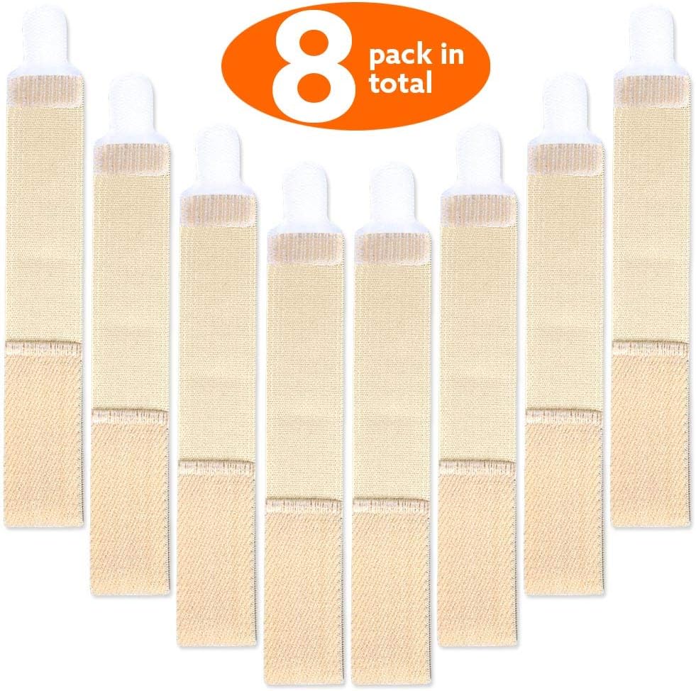 Broken Adjustable Toe Wraps 8 Pack, Fabric Toe Splint Toe Cushioned Bandages Finger Toe Protectors Straightener Toe Separators, Orthopedic belts - Image 8