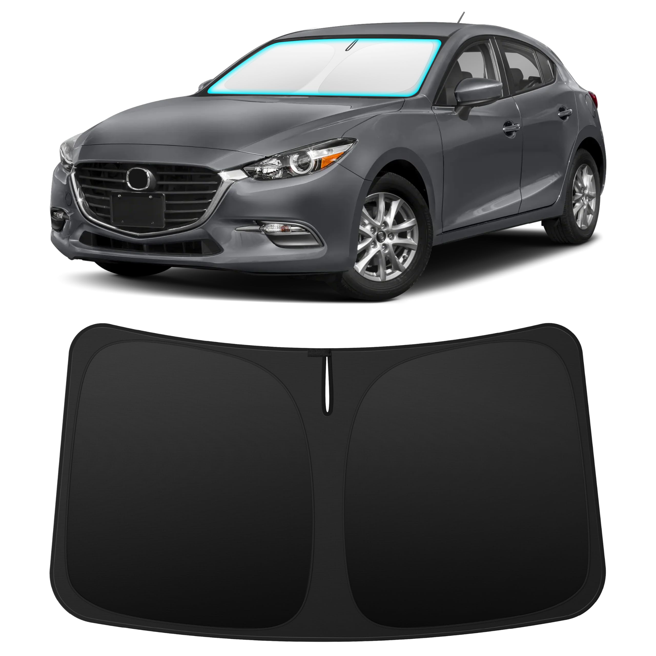 INSAUTO Custom Fit Windshield Sun Shade for Mazda 3 2014-2018