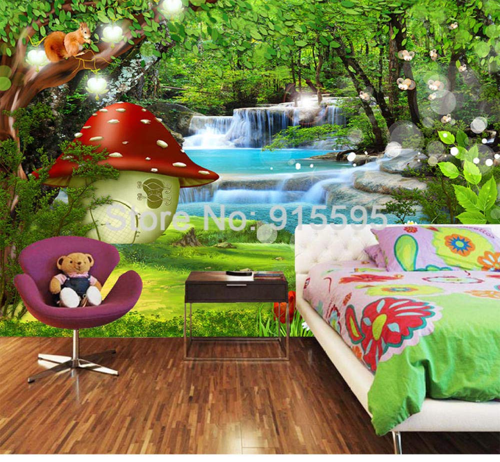 Papier peint 3D forêt verte décoration murale chambre enfant 250x175 cm