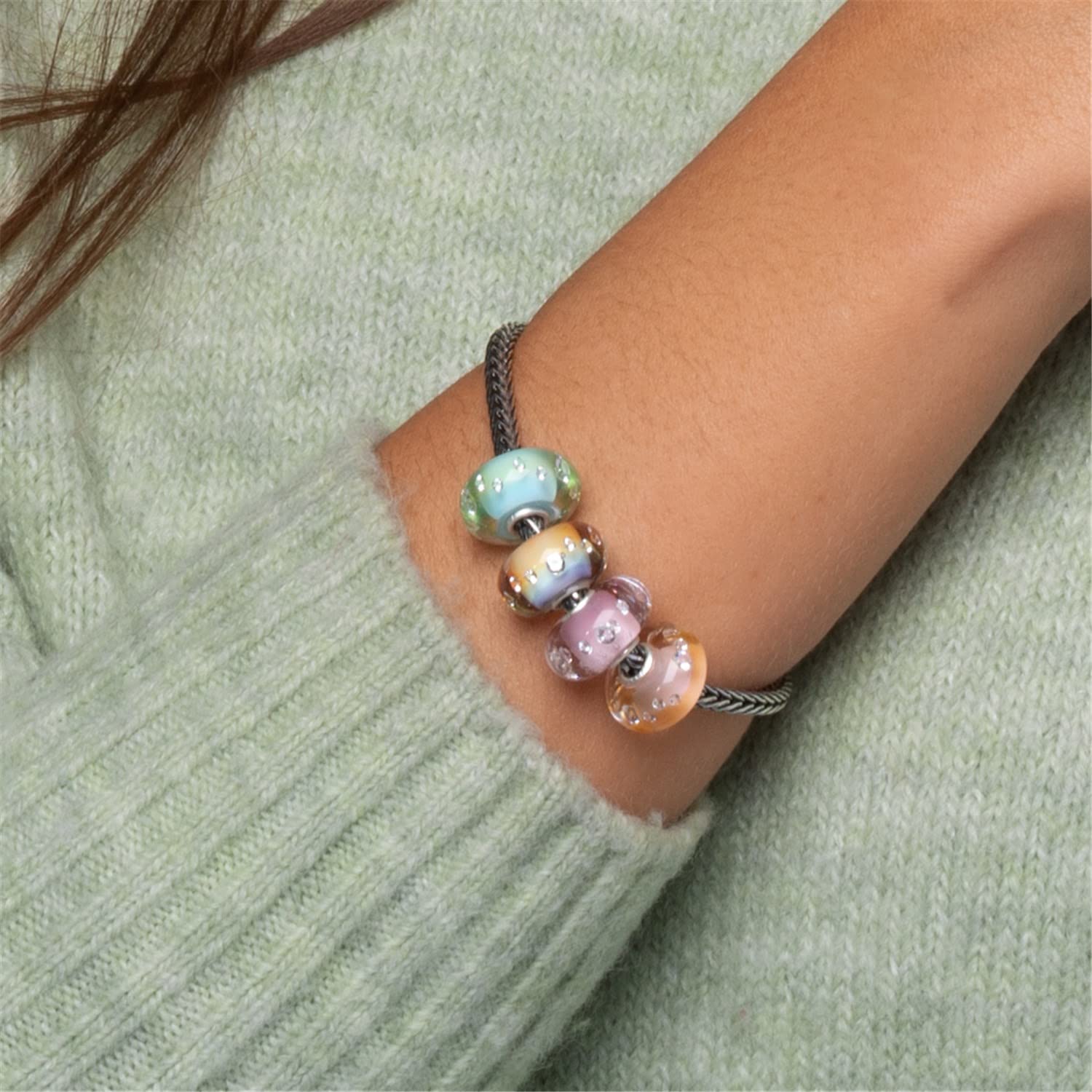 Trollbeads Joyful Diamond TGLBE-00213 - Perlina in vetro scintillante
