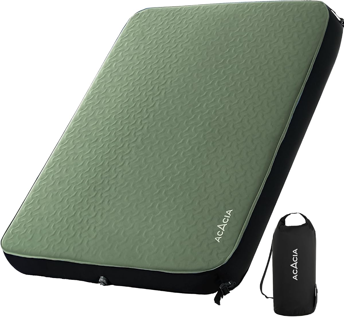 Colchoneta autoinflable de 4 pulgadas de grosor con espuma, innovadora estructura telescópica en forma de Y, colchón de aire ultraportátil para acampar con saco de bomba, cama para dormir fácil de enrollar para tienda de campaña de viaje