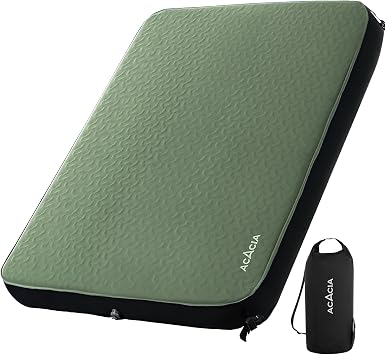 Acacia 4 Thick Self Inflating Sleeping Pad with Foam, Innovative Y-Shaped Telescopic Structure, Ultraportable Camping Air Mattress with Pump Sack, Easy Roll Up Sleep Bed for Travel Tent Car