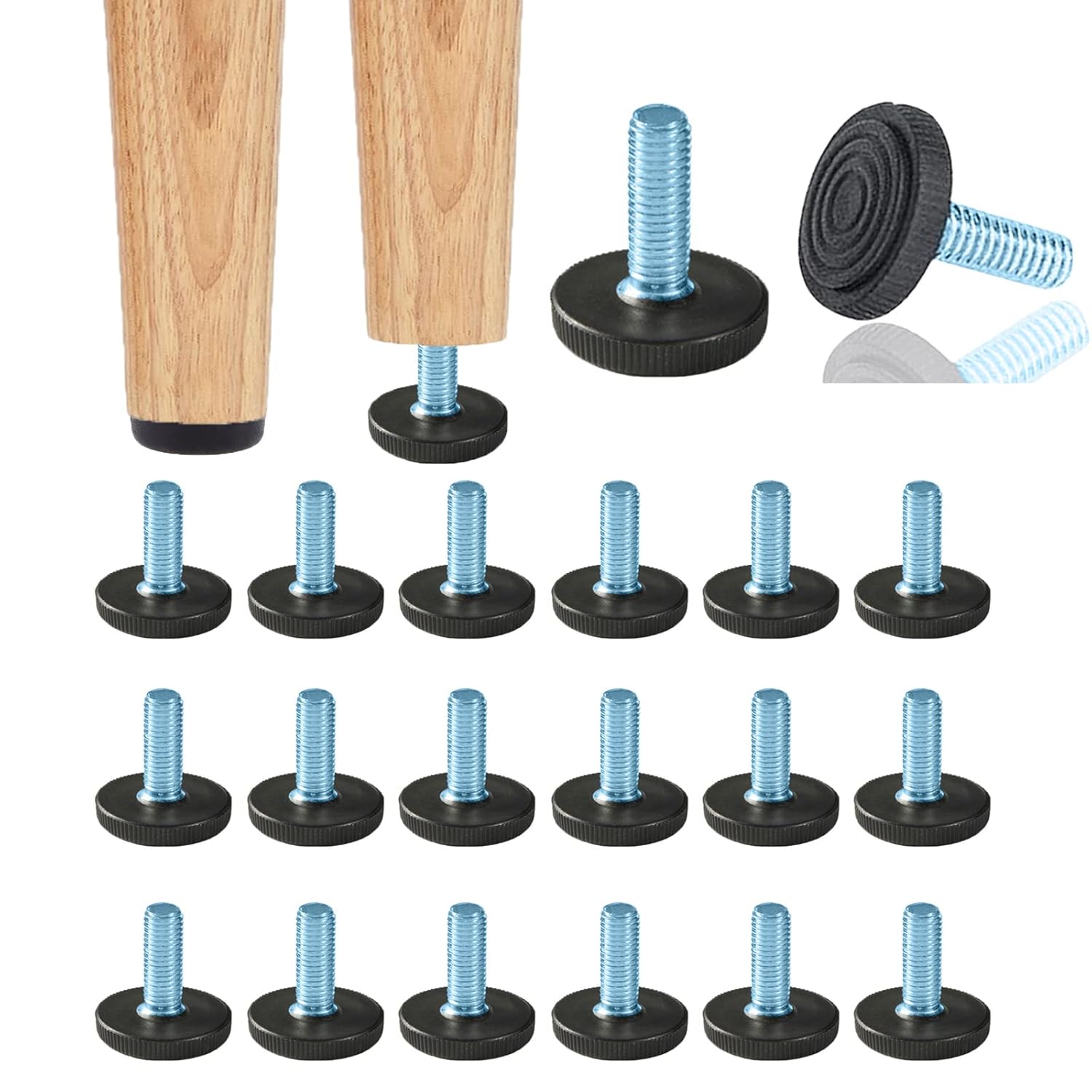 WAFJAMF M6 adjustable furniture levelers 20 pieces set