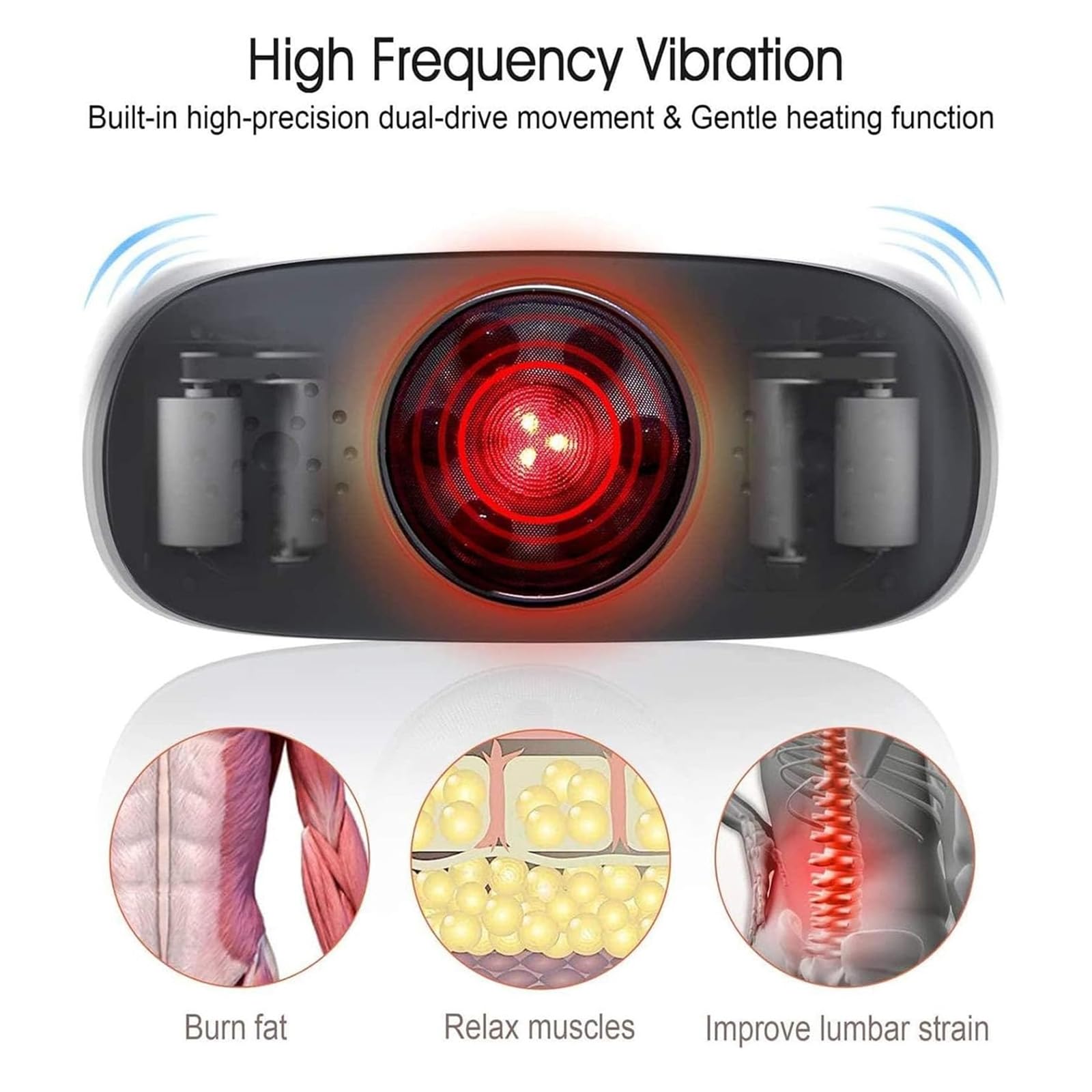 Electric Abdominal Massage, Wireless Model Slimming Belt with 4 Massage Intensities & 360° Massage and Vibrating Heat for Waist, Back Massage, Lifting Buttocks, Slimming Belly and Thighs