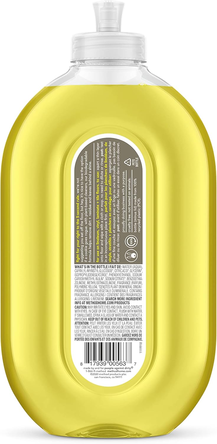 Method Squirt + Mop Hard Floor Cleaner, Lemon Ginger, 25 Ounce, 3 pack, Packaging May Vary