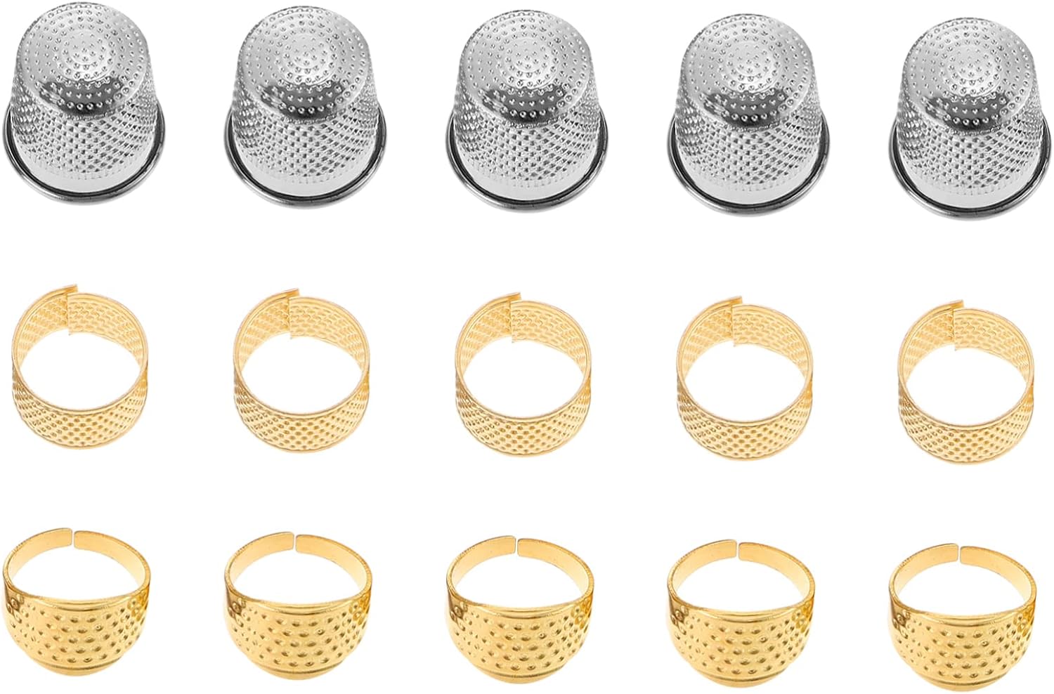 TOPPERFUN 15pcs DIY Sewing Tools Hand Quilting Thimbles Thimbles Grip Protector for Fingers