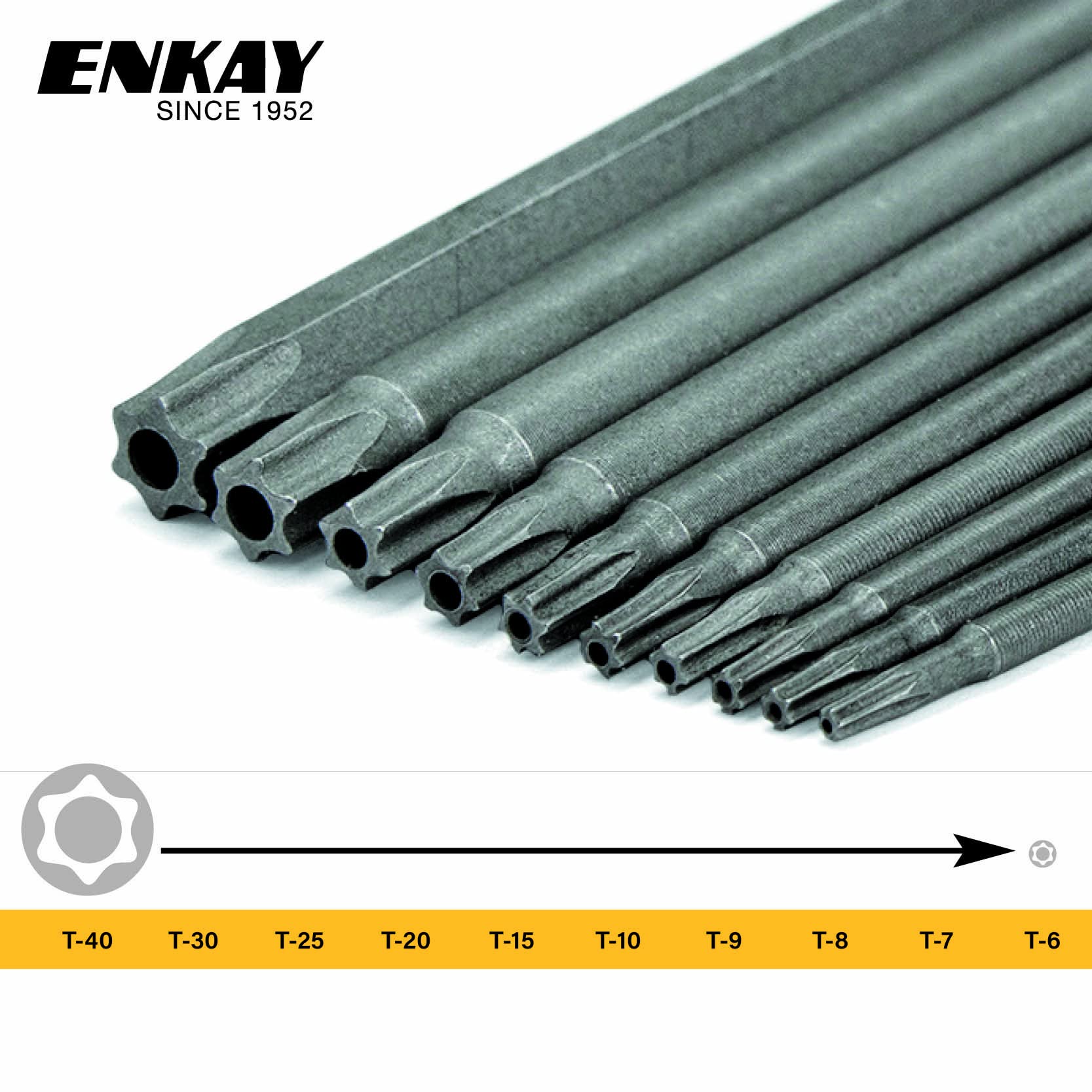 Enkay 3036-c Tamper Proof Juego de puntas, (, 10 unidades)