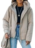 Womens 2025 Winter Full Zipper Hooded Puffer Jacket Short Coat with Pockets